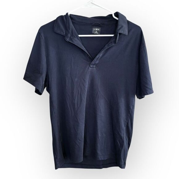 J. Crew Blue Polo Shirt Classic Knit Design men's medium preppy causal navy - Picture 1 of 5